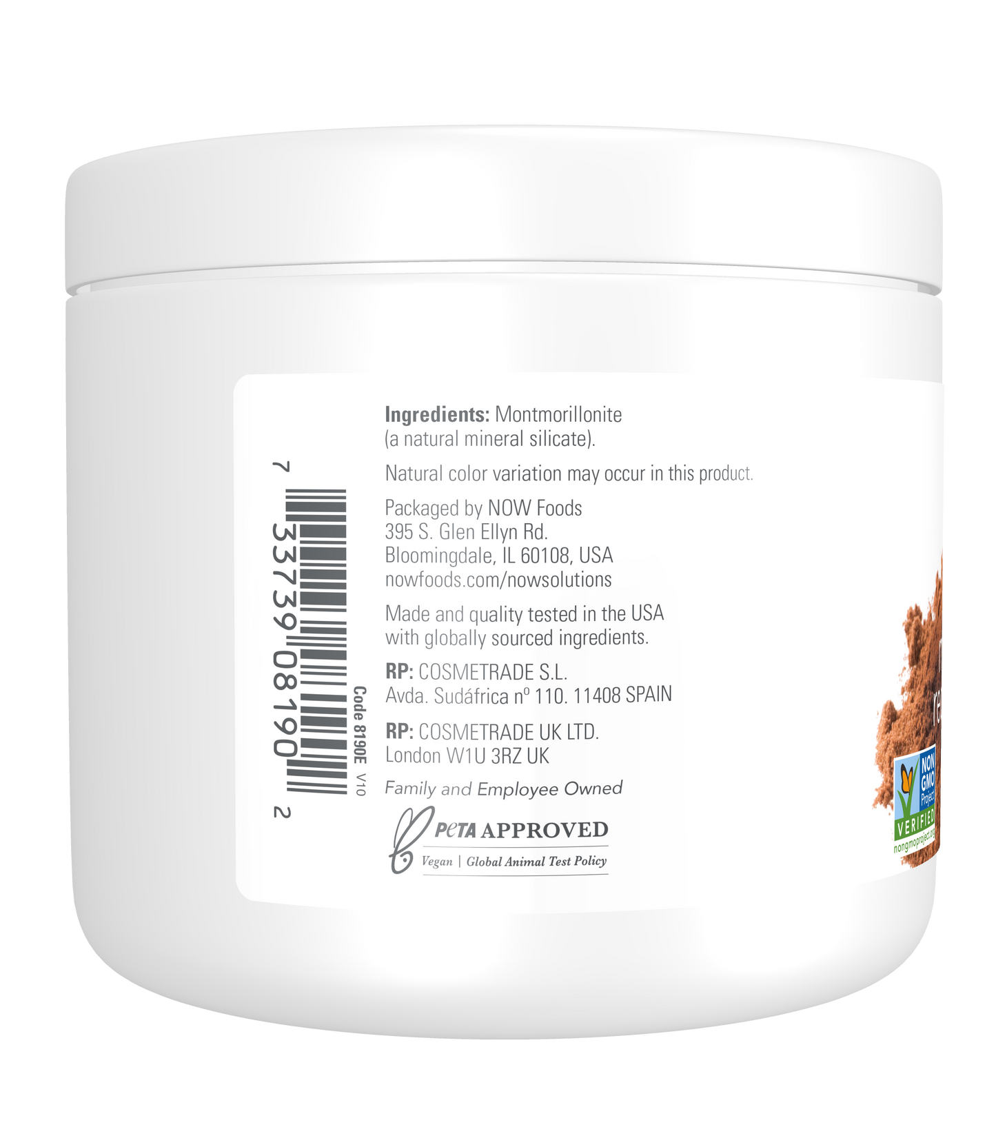 NOW Solutions, Mediterranean Red Clay Powder, Sensitive Skin Mask, 6 oz
