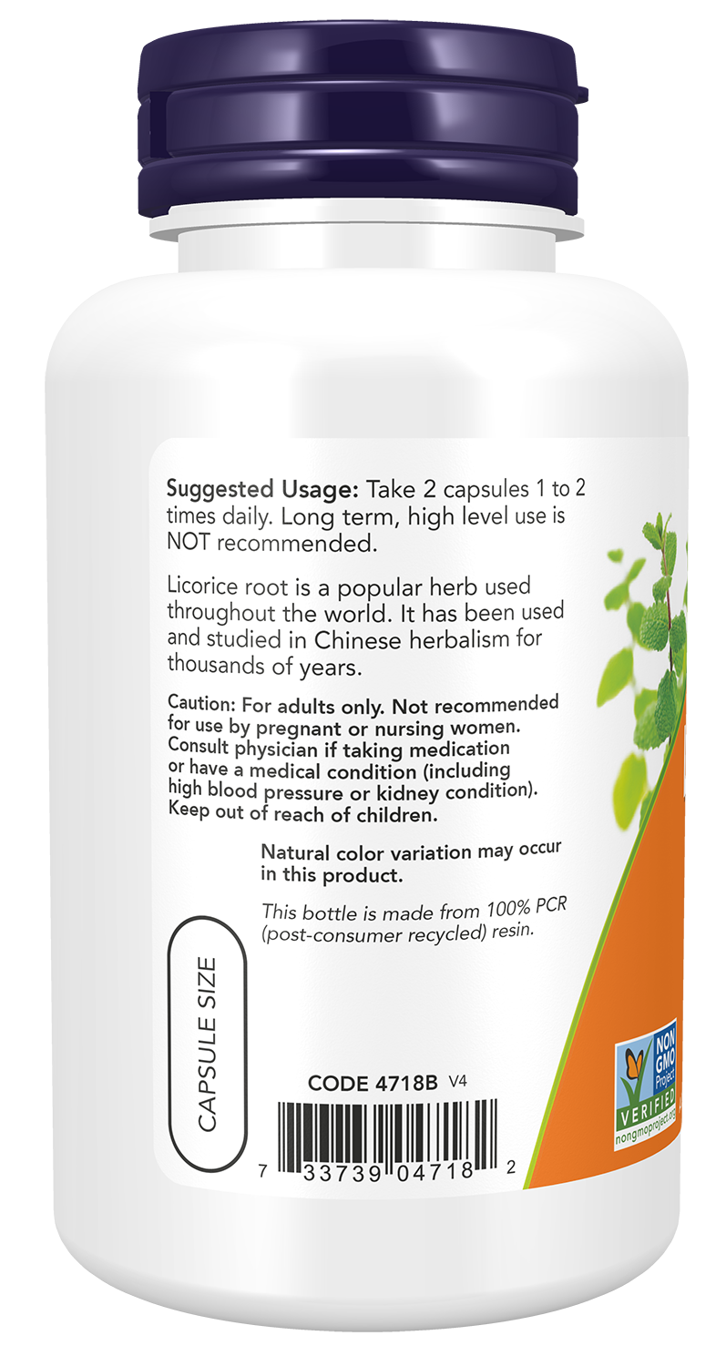 NOW Supplements, Licorice Root 450 mg, Herbal Supplement, 100 Veg Caps