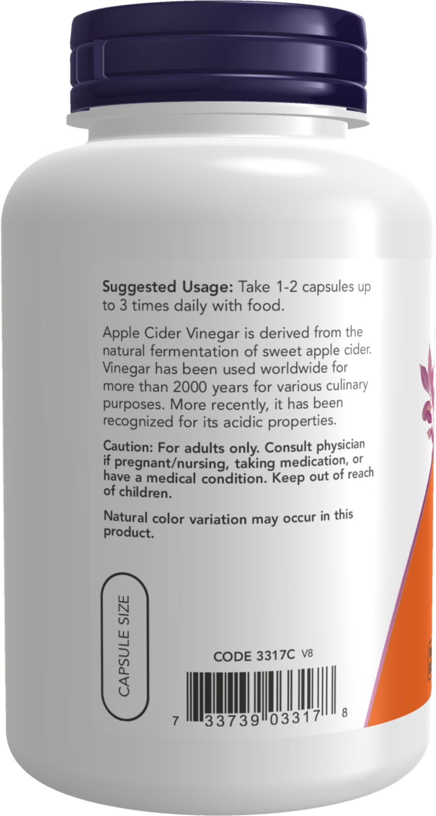 NOW Supplements, Apple Cider Vinegar 450 mg, 180 Veg Caps