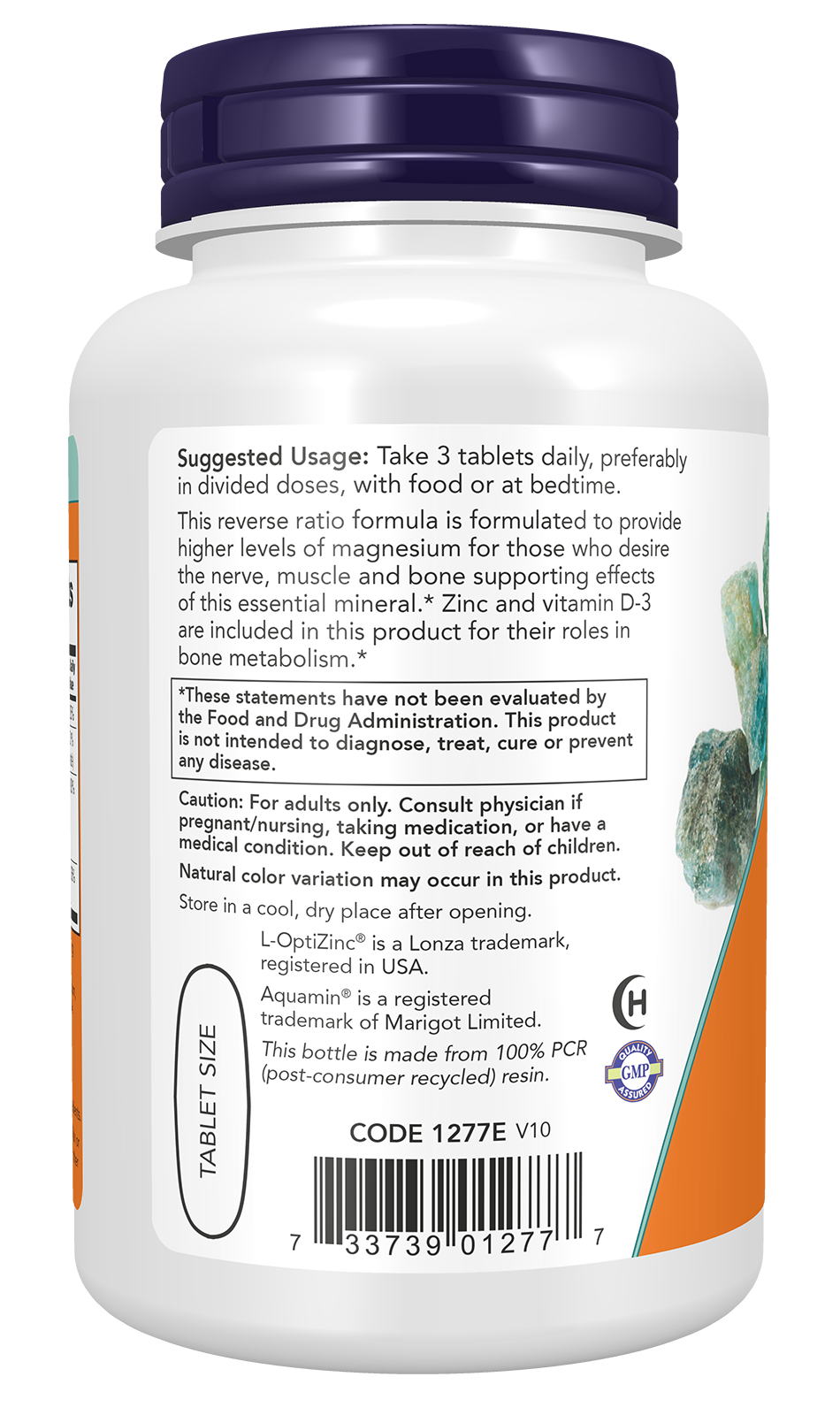 NOW Supplements, Magnesium & Calcium, With Vitamin D3 and Zinc, 100 Tabs