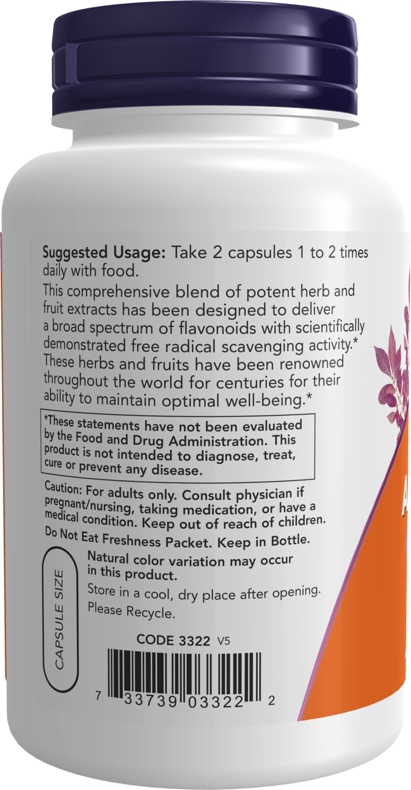 NOW Supplements, Super Antioxidants with Herbal Extracts and a Broad Spectrum of Flavonoids, 120 Veg Capsules
