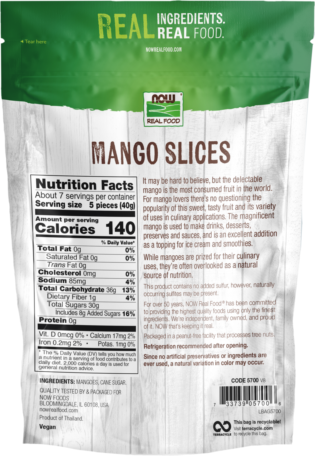 NOW Foods, Mango Slices, No Preservatives or Added Sulfur, Fat-Free, 10 oz