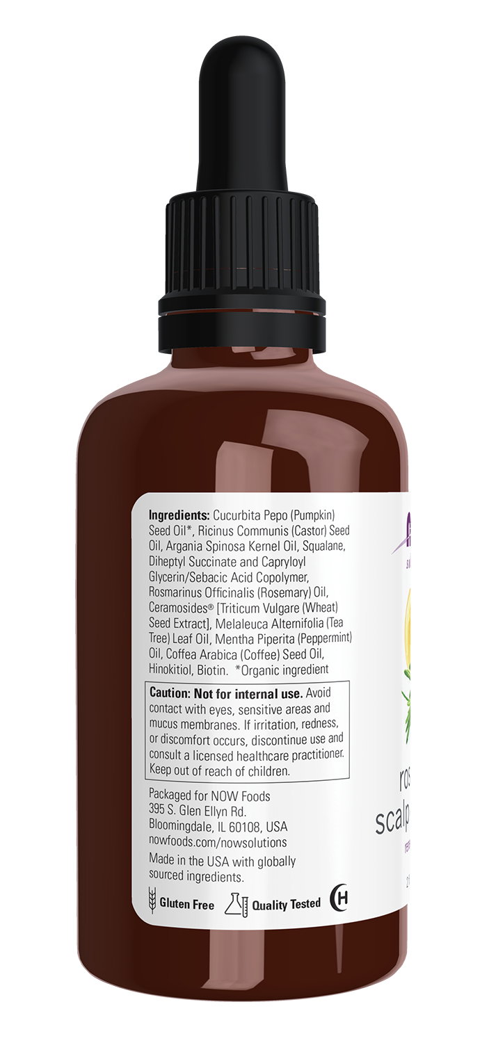 NOW Solutions, Rosemary Scalp and Hair Oil, Pre-Wash, 2 fl. oz