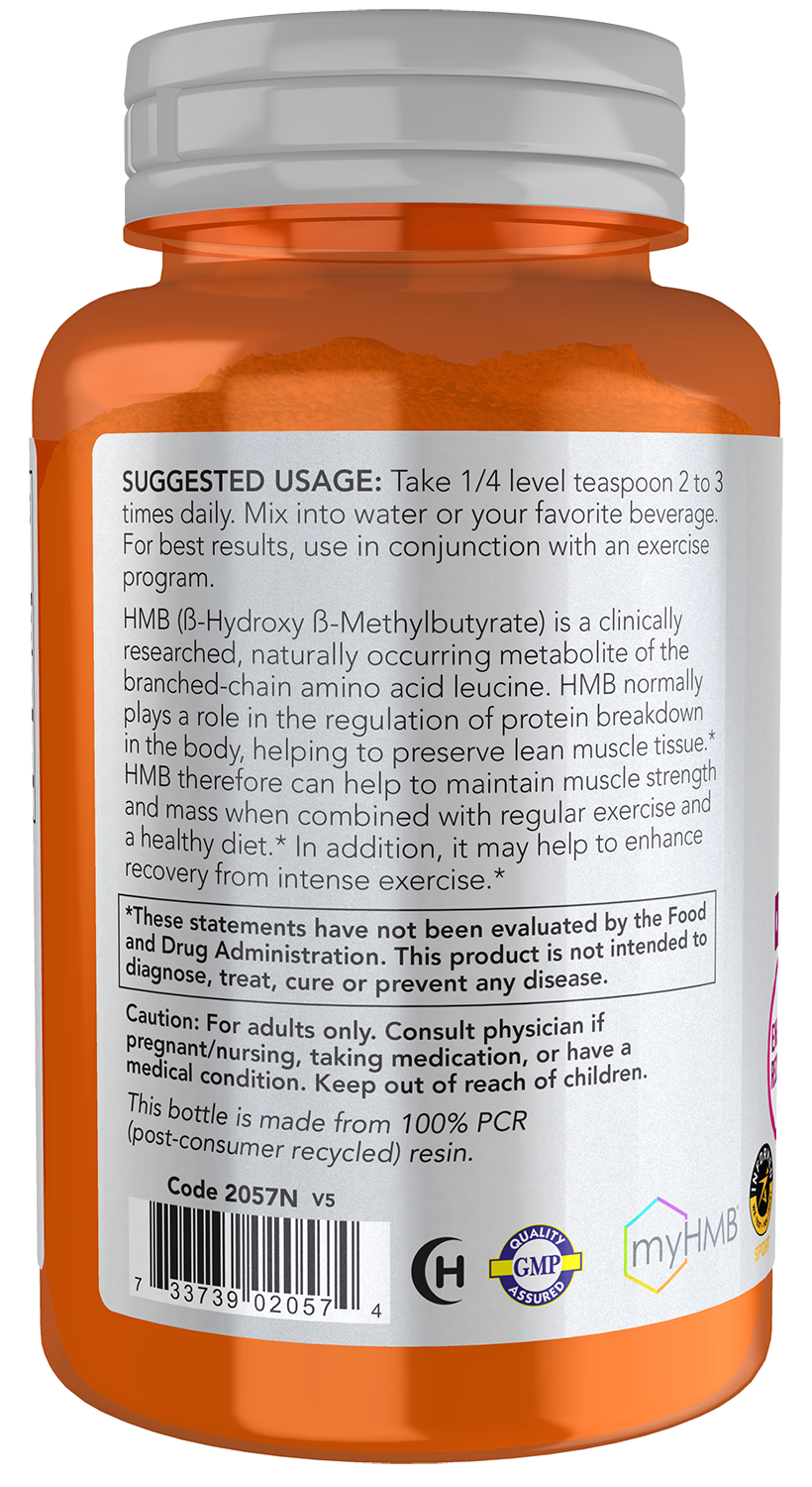 NOW Sports, HMB (β-Hydroxy β-Methylbutyrate) Powder, Sports Recovery*, 90g