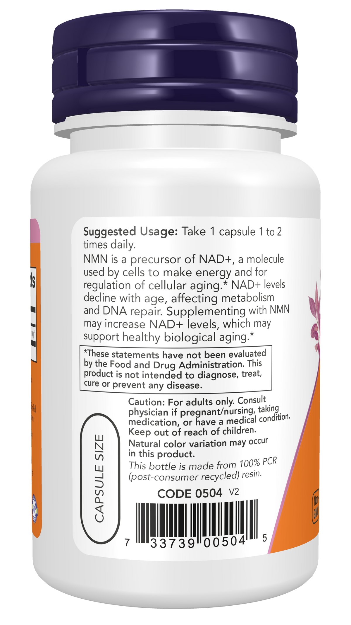 NOW Supplements, NMN 250 mg, Supports Healthy Aging*, 60 Veg Caps