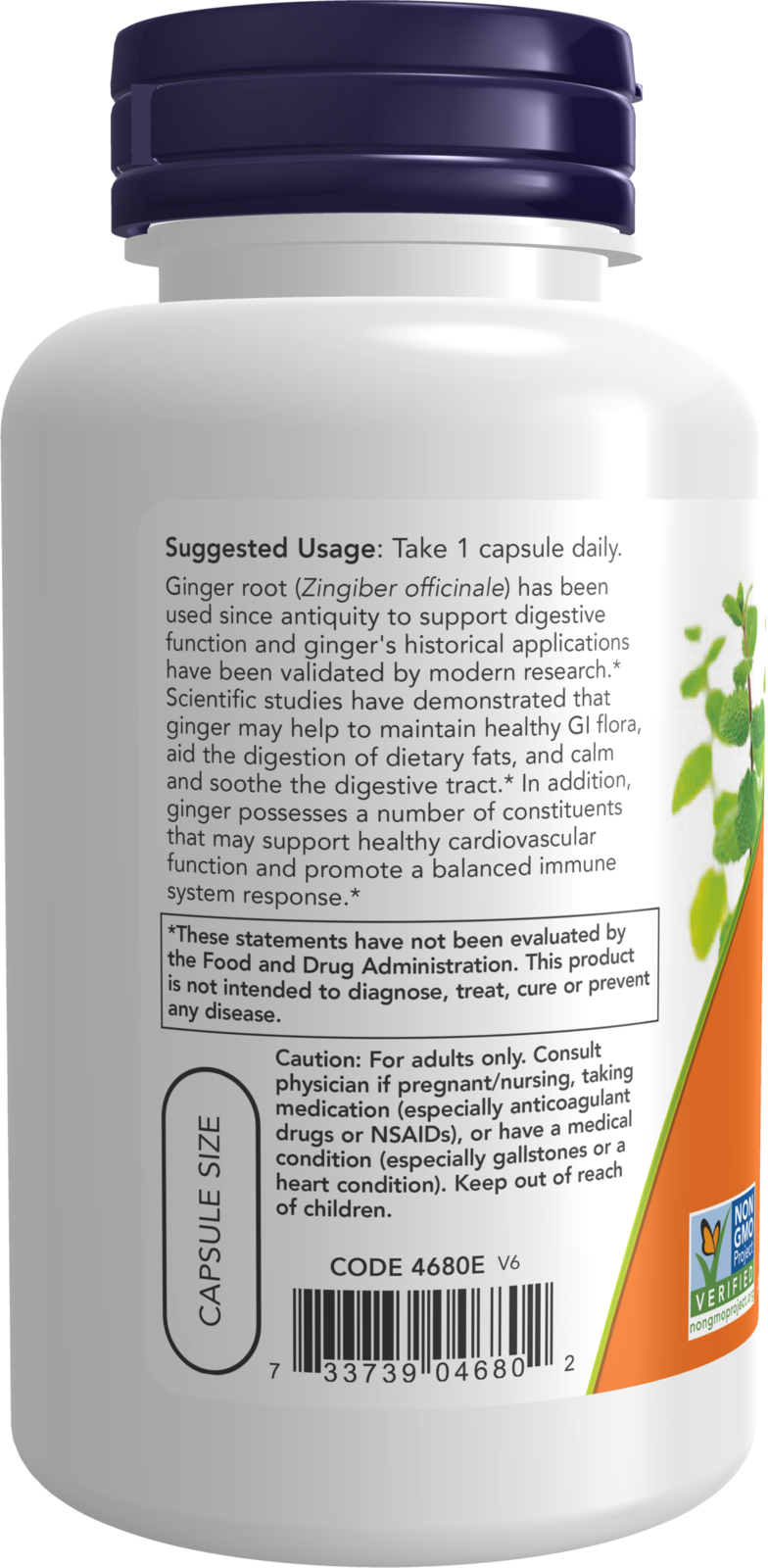 NOW Supplements, Ginger Root 550 mg, Digestive Support*, 100 Veg Caps