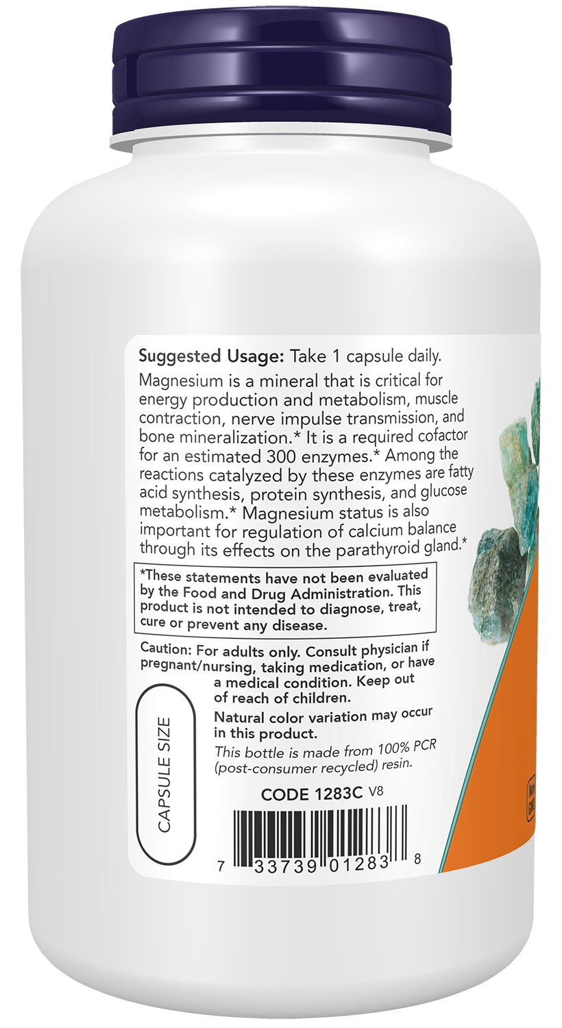 NOW Supplements, Magnesium 400 mg, Nervous System Support*, 180 Veg Caps