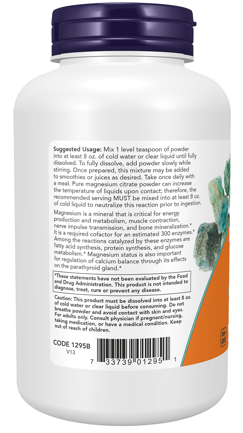 NOW Supplements, Magnesium Citrate Pure Powder, Enzyme Function*, 8 oz