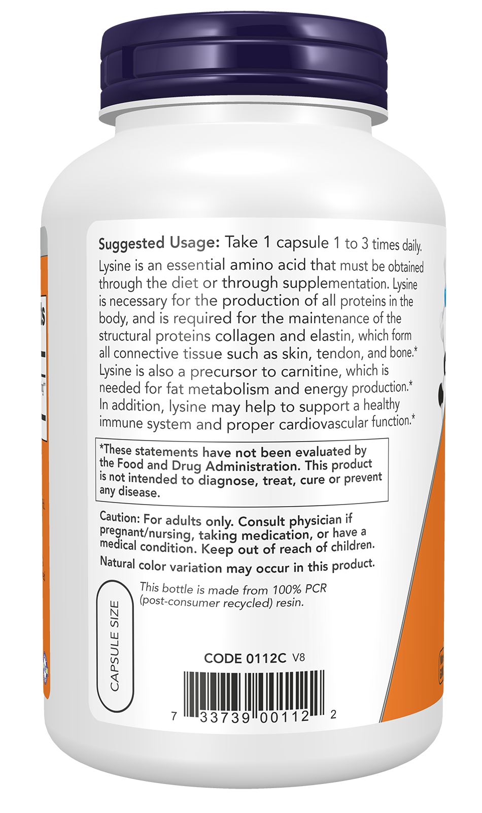 NOW Supplements, L-Lysine (L-Lysine Hydrochloride) 500 mg, Amino Acid, 250 Veg Capsules