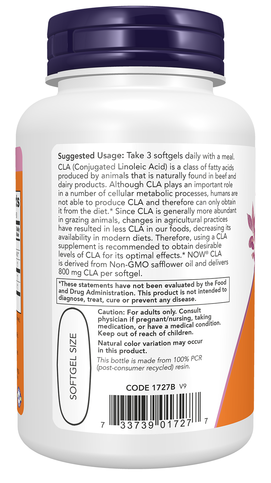 NOW Supplements, CLA 800 mg, Nutritional Oil, 90 Softgels