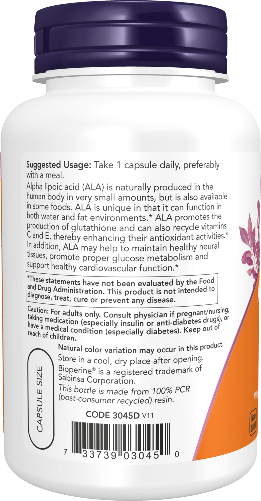 NOW Supplements, Alpha Lipoic Acid 600 mg, Extra Strength, 120 Veg Caps