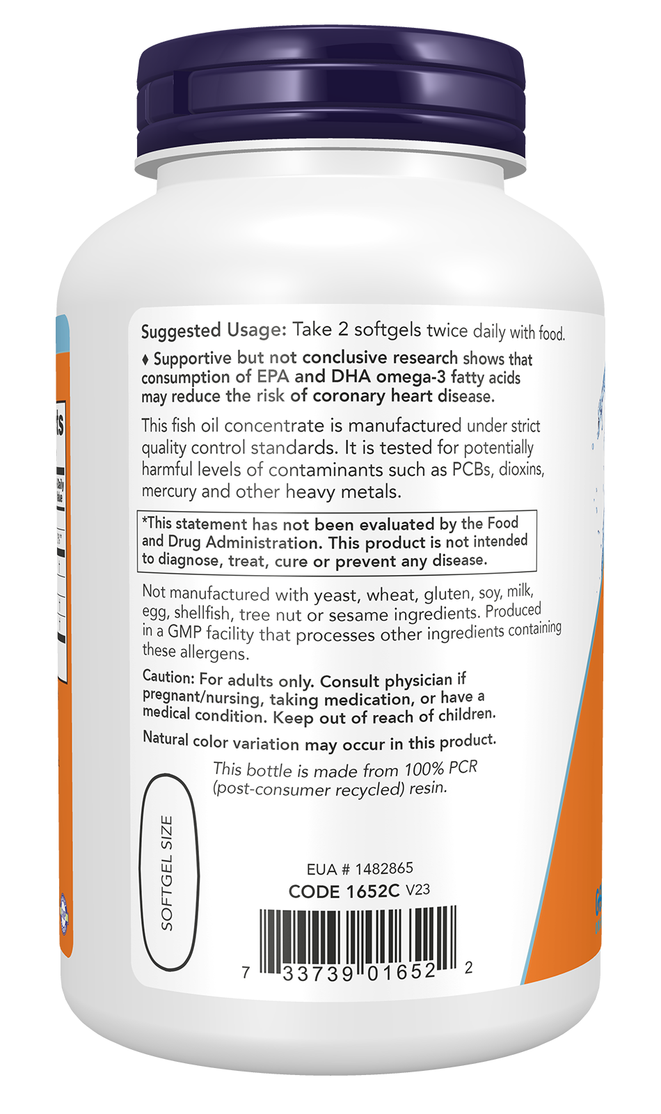 NOW Supplements, Omega-3 180 EPA / 120 DHA, Molecularly Distilled, Cardiovascular Support*, 200 Softgels