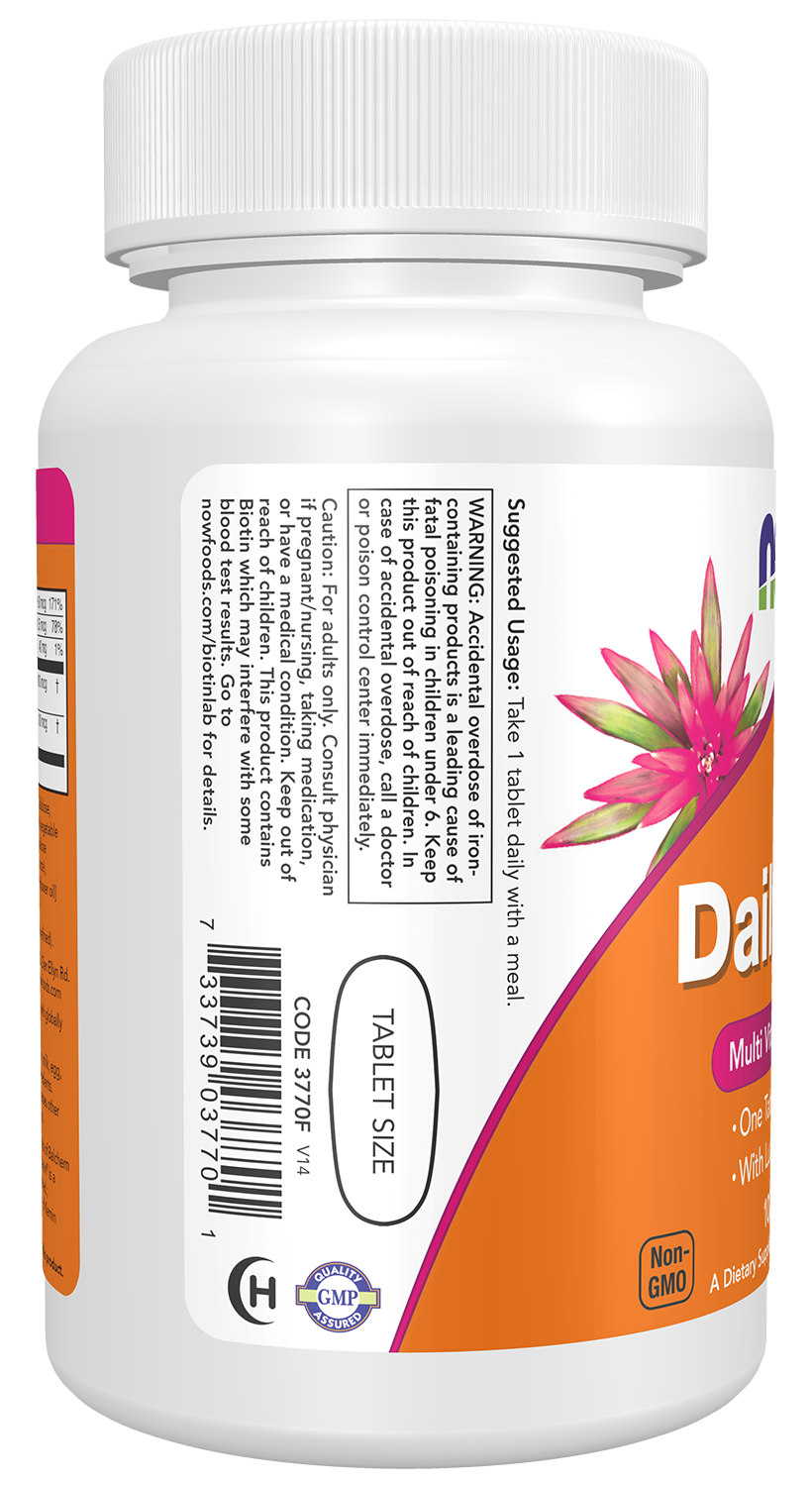 NOW Supplements, Daily Vits™, One Tablet Daily, 100 Tabs