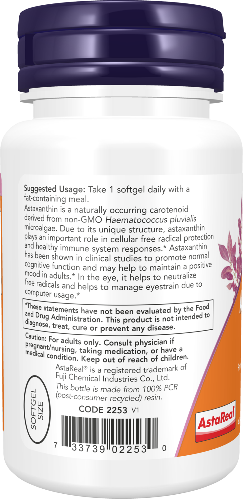 NOW Supplements, Triple Strength Astaxanthin 12 mg, 60 Veggie Softgels