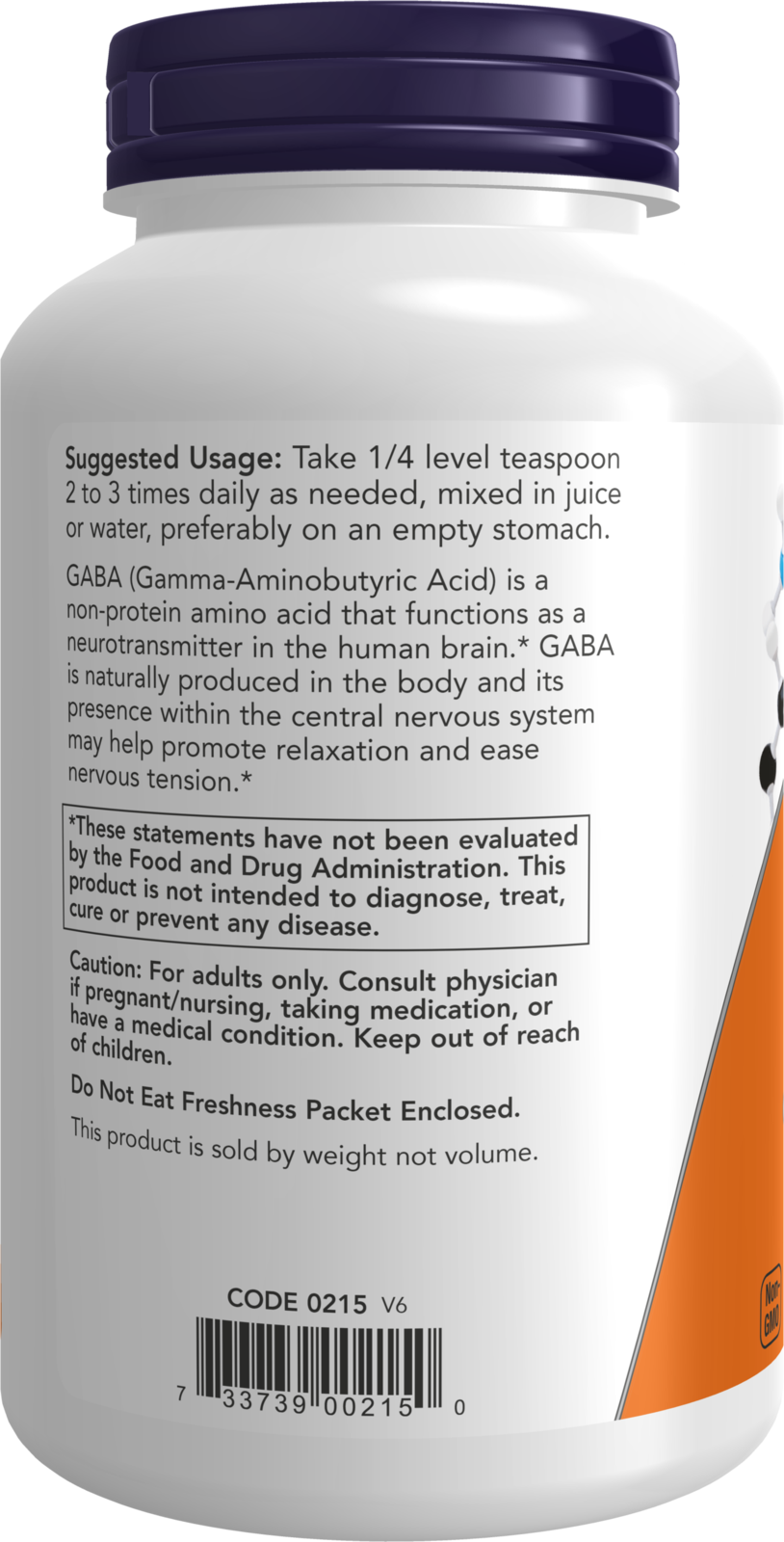 NOW Supplements, GABA Powder, Cognitive Support*, 6 oz