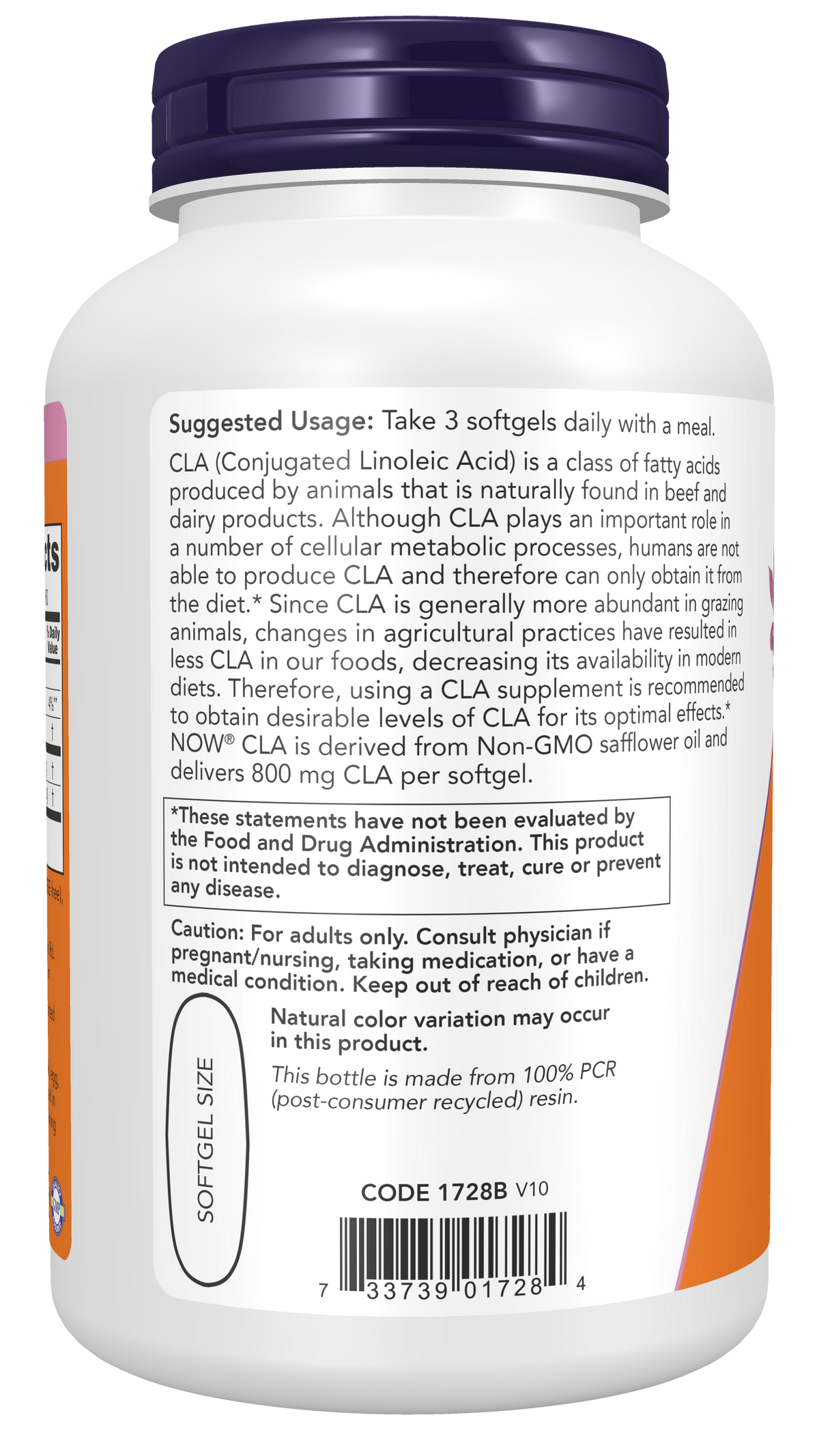 NOW Supplements, CLA 800 mg, Nutritional Oil, 180 Softgels