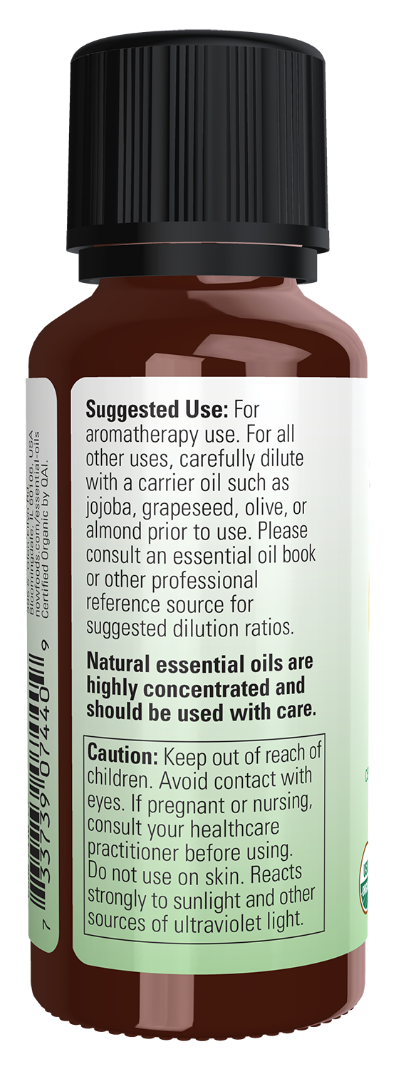 NOW Essential Oils, Organic Orange Oil, Cold Pressed, Undiluted, 1 fl. oz