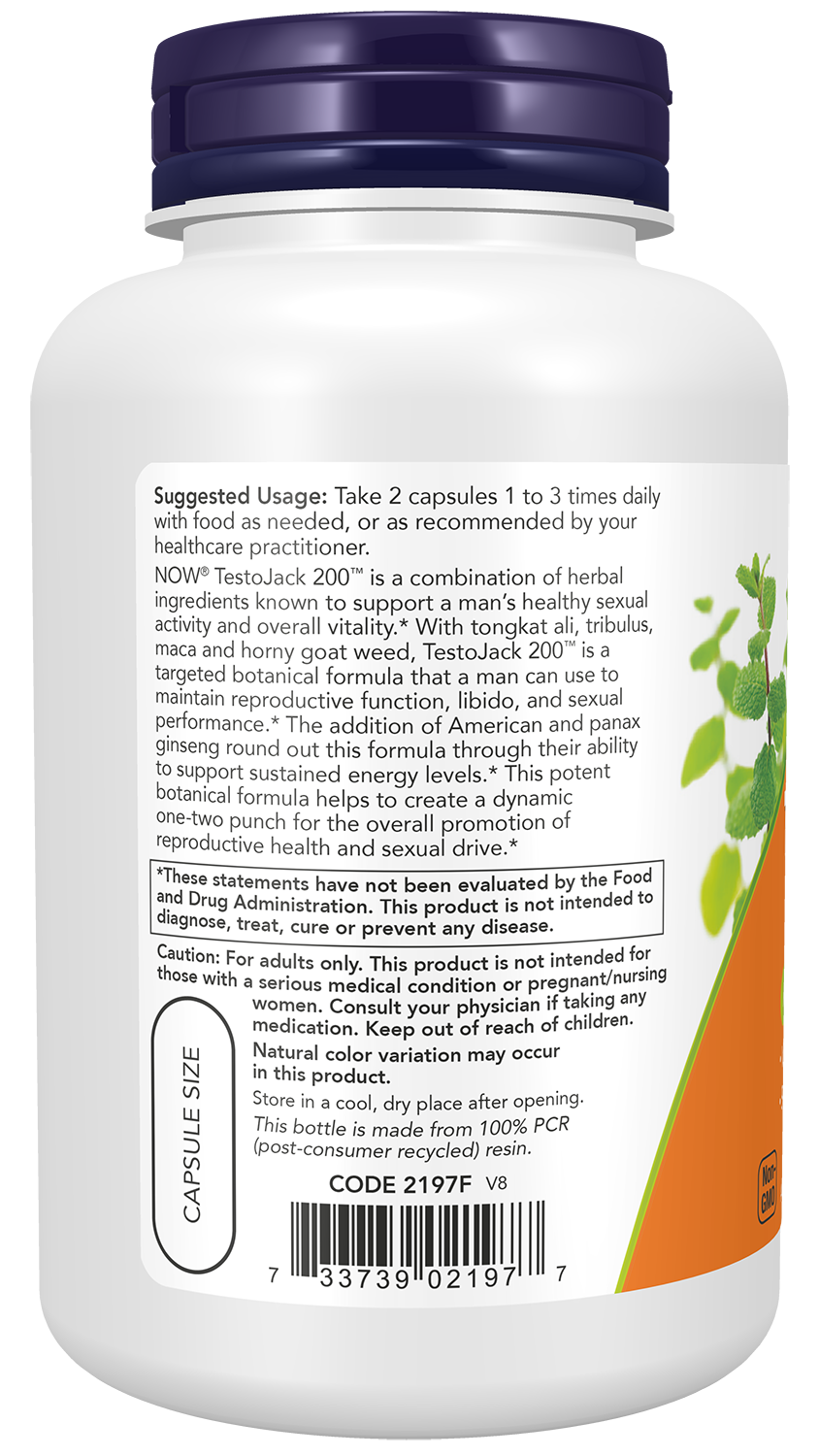 NOW Supplements, TestoJack™ 200 with Tongkat Ali, Tribulus, 120 Veg Caps