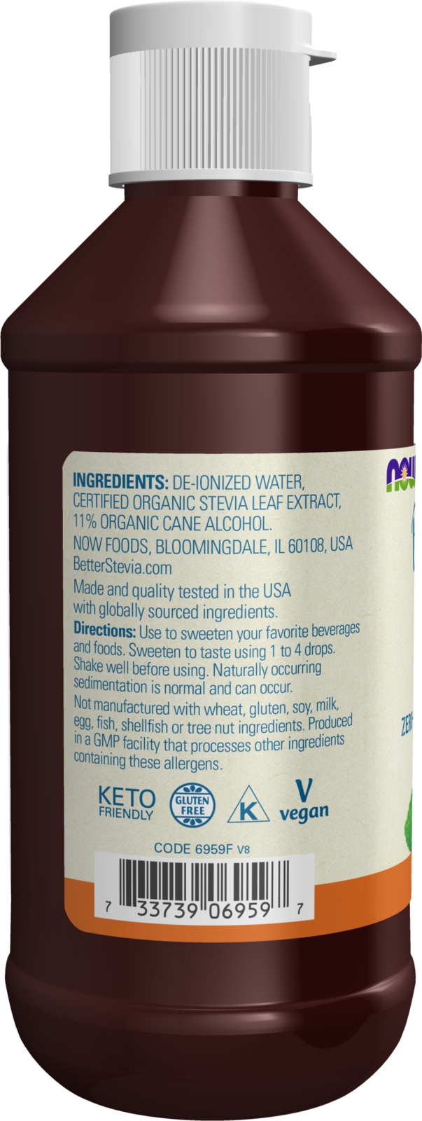 NOW BetterStevia® Original Zero-Calorie Liquid Sweetener, 8 fl. oz.