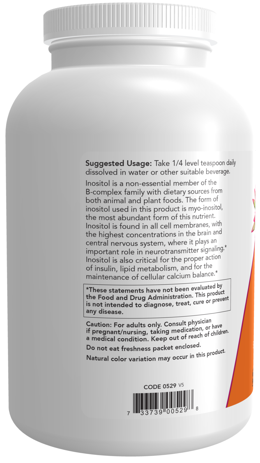 NOW Supplements, Inositol Powder, Cellular Health*, 1-lb