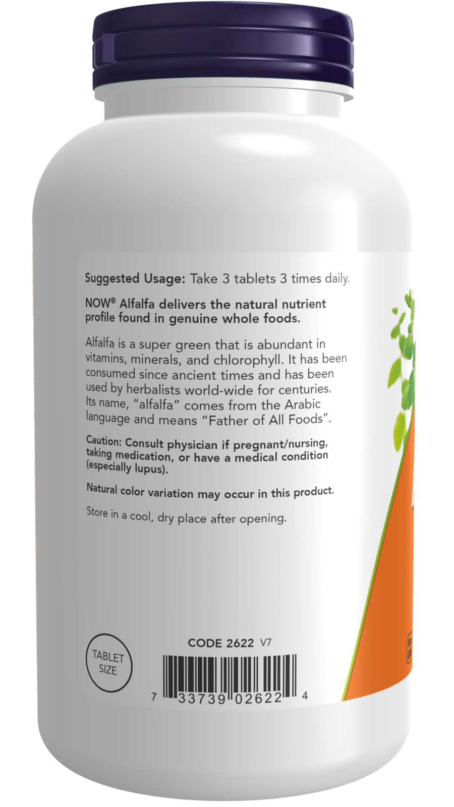 NOW Supplements, Alfalfa 650 mg, Super Green, 500 Tabs