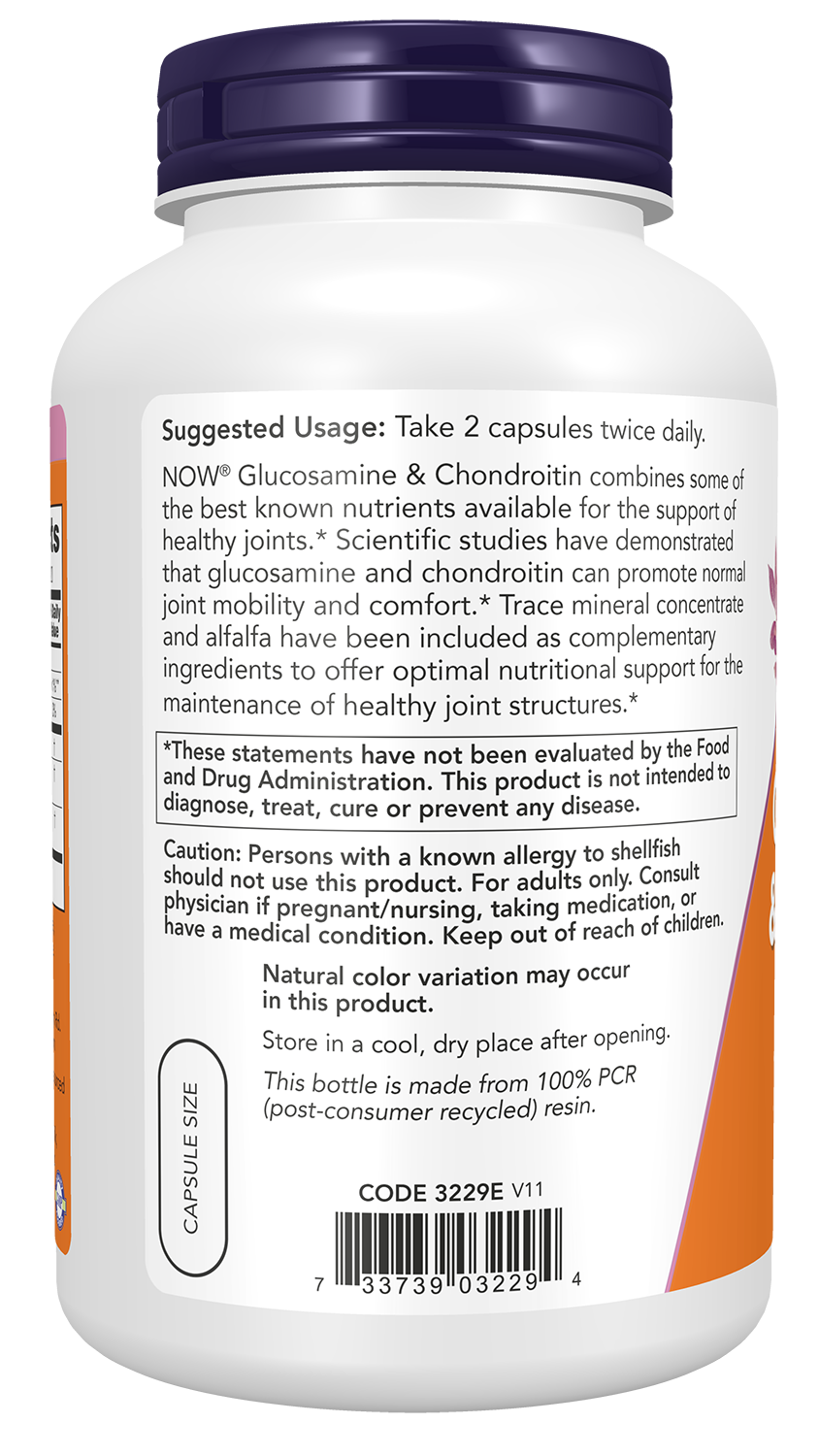 NOW Supplements, Glucosamine & Chondroitin with Alfalfa, 240 Caps