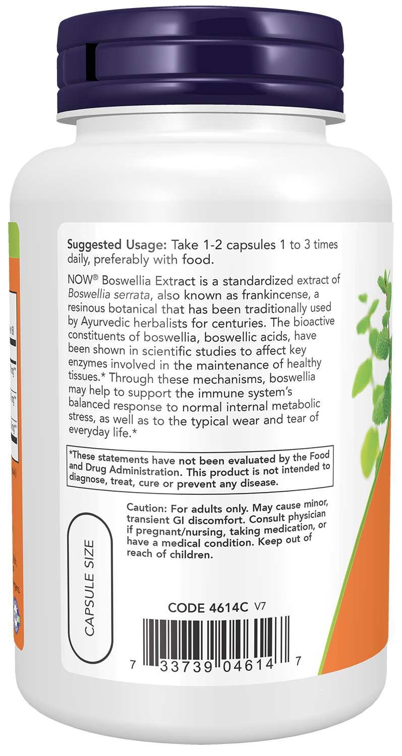 NOW Supplements, Boswellia Ext. 250 mg & Turmeric, 120 Veg Caps