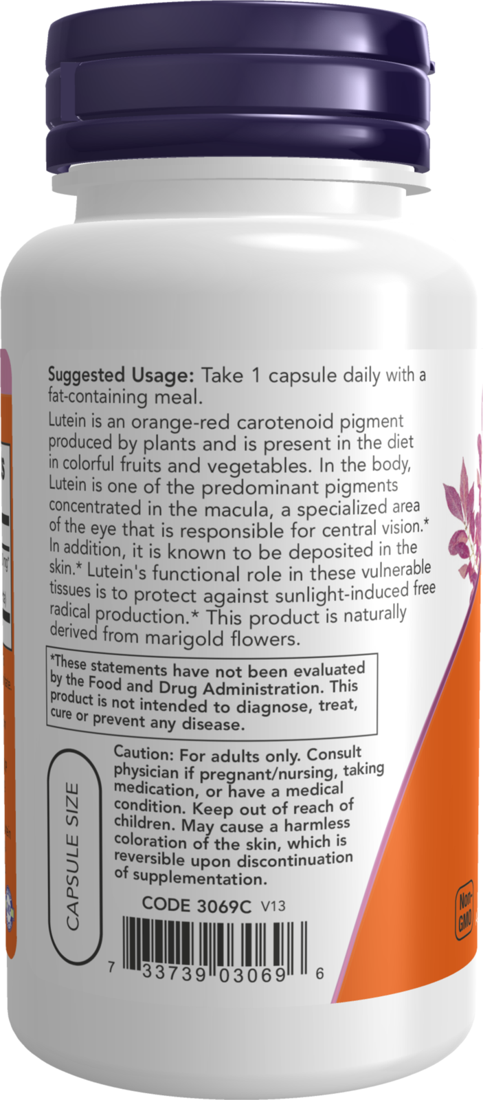 NOW Supplements, Lutein with 20 mg of Free Lutein, 90 Veg Caps