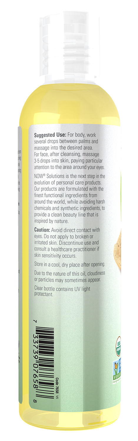 NOW Solutions, Organic Sweet Almond Oil, Moisturizing, Unscented, 8 fl. oz
