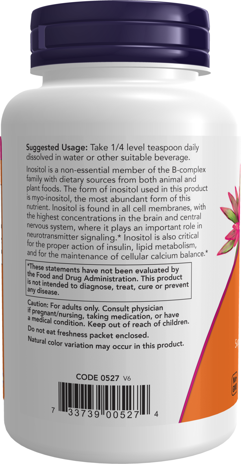 NOW Supplements, Inositol Powder, Cellular Health*, 4-oz