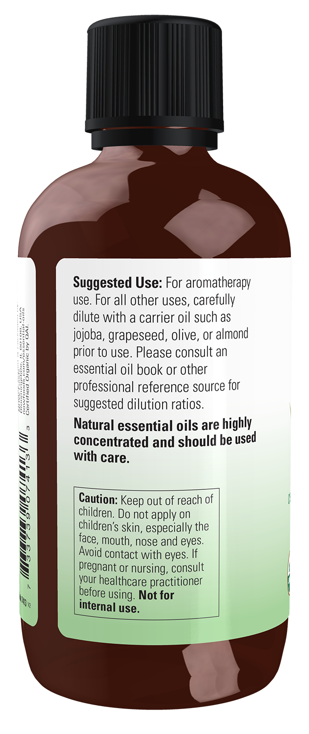 NOW Essential Oils, Organic Eucalyptus Globulus Oil, Steam Dist., 4 fl. oz