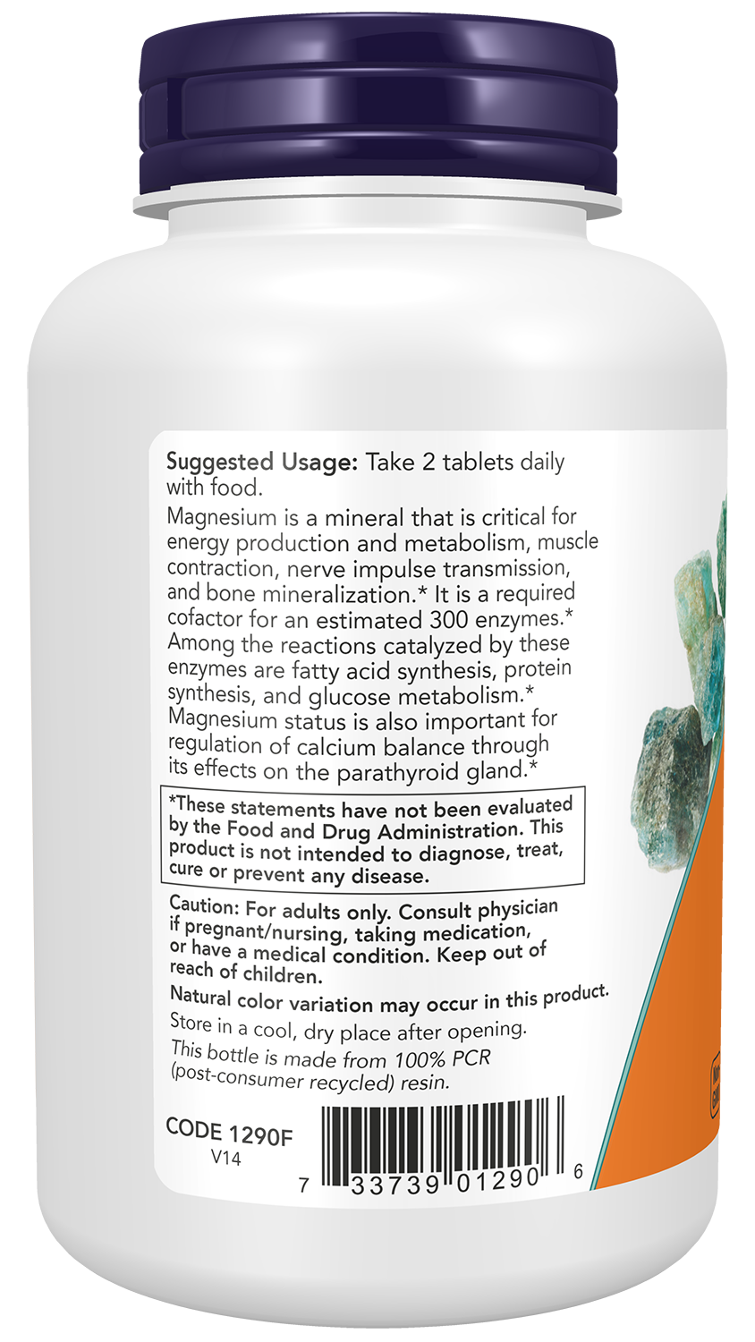 NOW Supplements, Magnesium Citrate 200 mg, Enzyme Function*, 100 Tabs