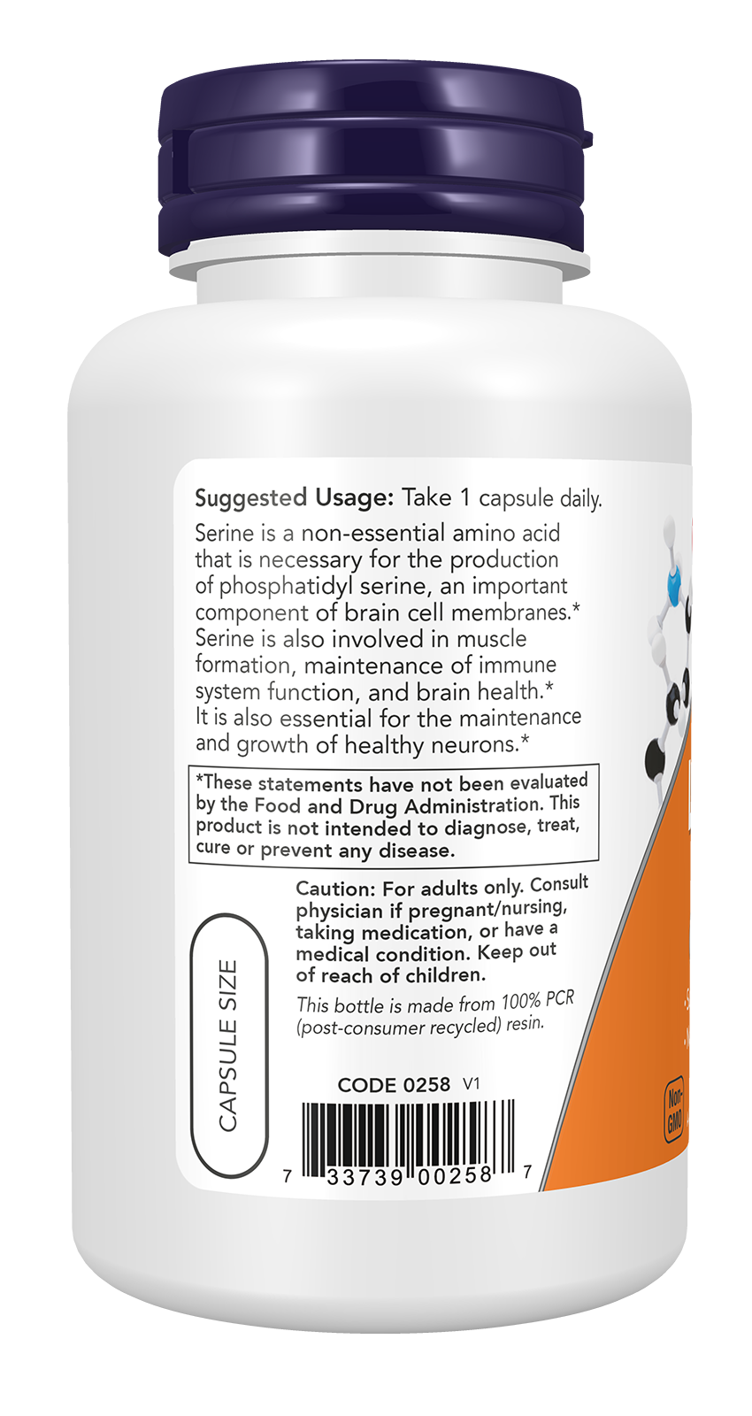 Now Foods, L-Serine, 500 Mg , 120 Veg Capsules
