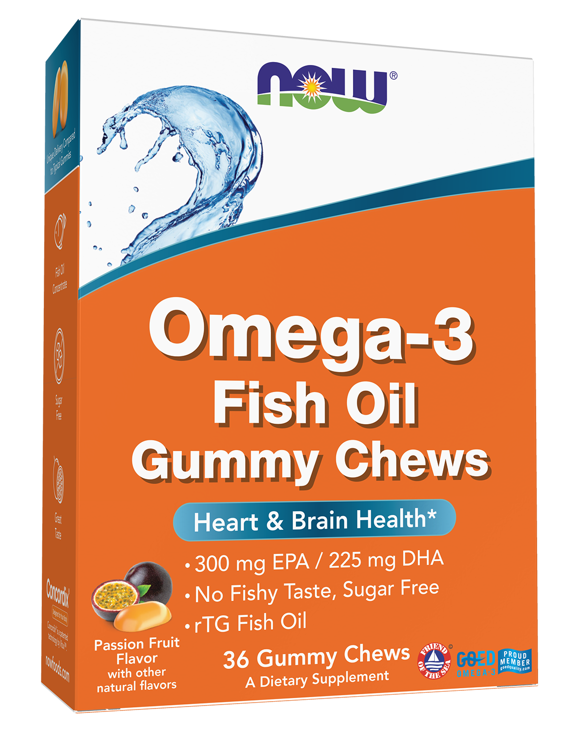 NOW Supplements, Omega-3 Fish Oil Gummy Chews, 36 Gummy Chews