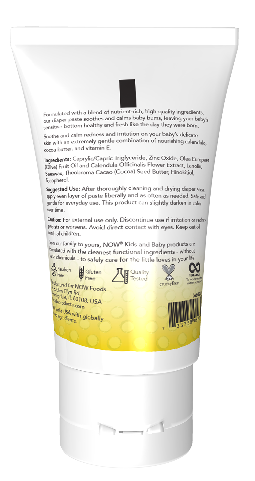 NOW Baby, Diaper Butter Paste, Fragrance Free, Parabens, Phthalates, or Petrolatum, 2-Ounce