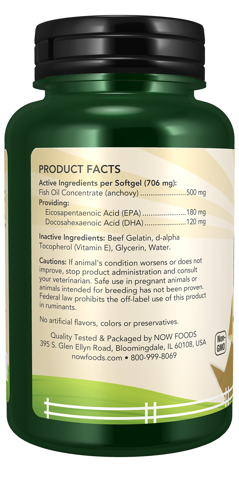 NOW Pet Health, Omega 3 Mini Gels Supplement, Cats & Dogs, 150 Softgels