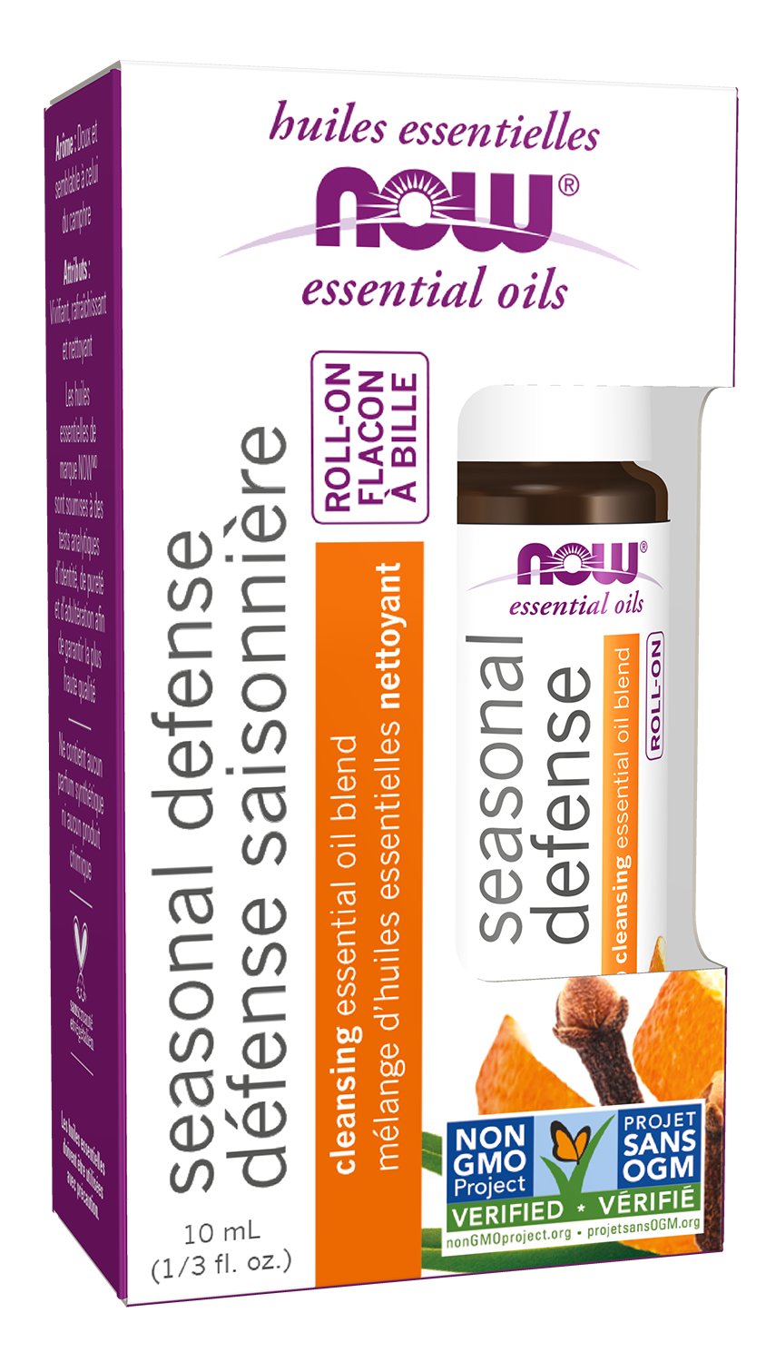 NOW Essential Oils, Seasonal Defense Cleansing Roll On, 10 mL
