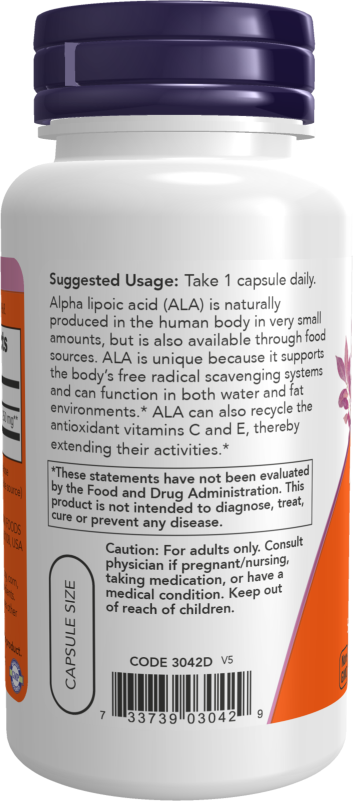 NOW Supplements, Alpha Lipoic Acid 250 mg, 60 Veg Caps