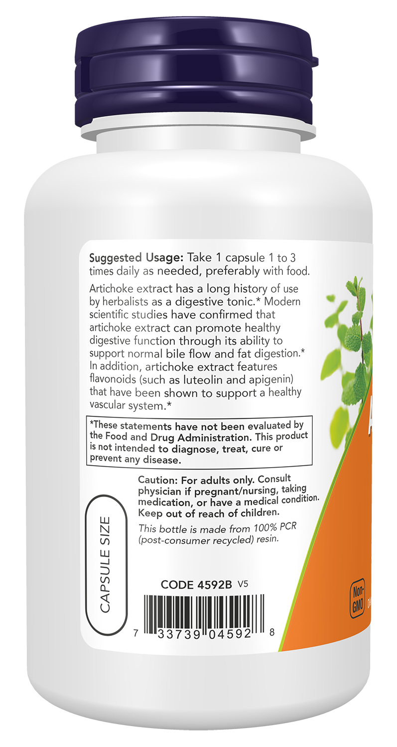 NOW Supplements, Artichoke Extract (Std. 5% Cynarin), 90 Veg Caps