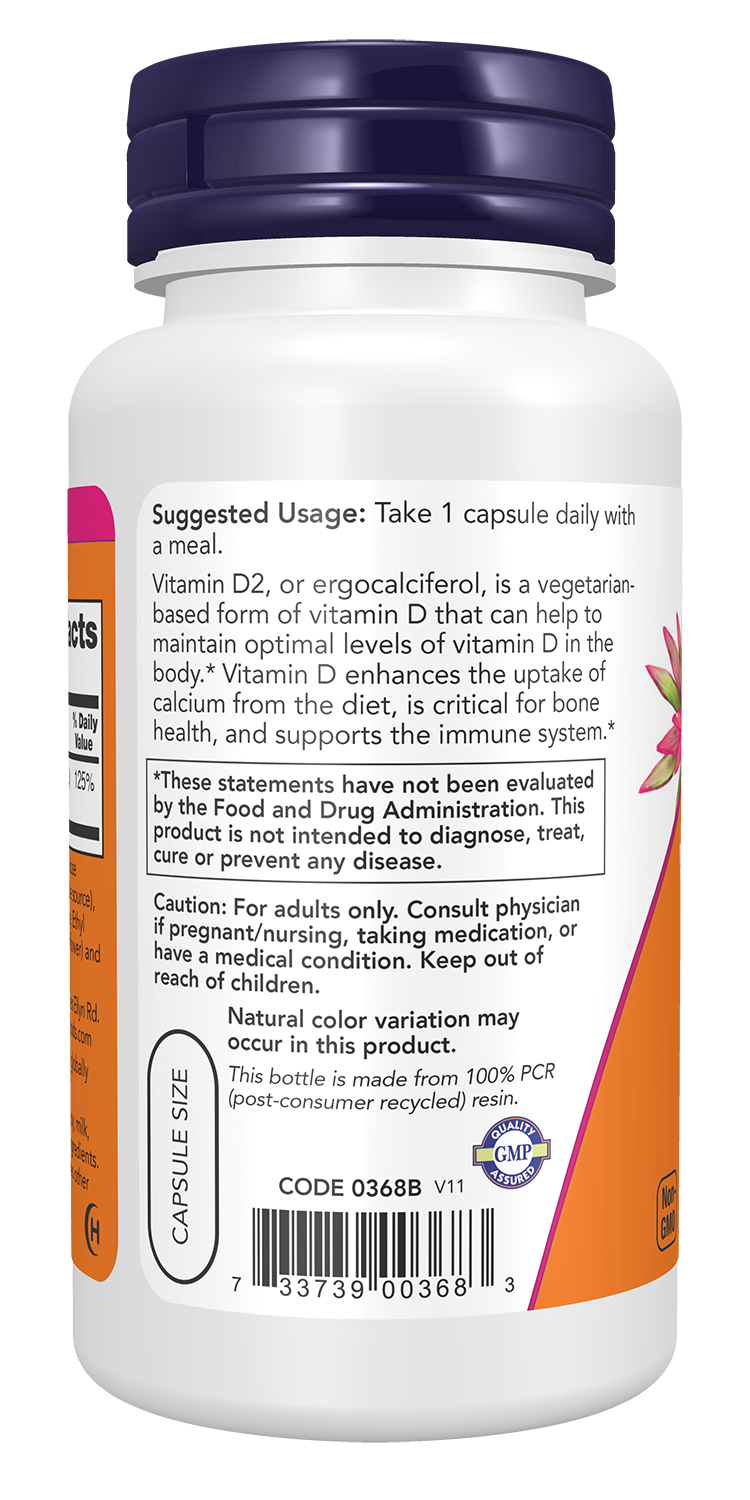 NOW Supplements, Vitamin D 1,000 IU Dry, Structural Support*, 120 Veg Caps