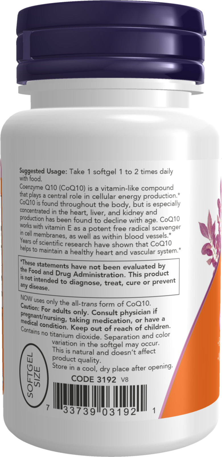 NOW Supplements, CoQ10 50 mg, with Selenium and Vit E, 50 Softgels