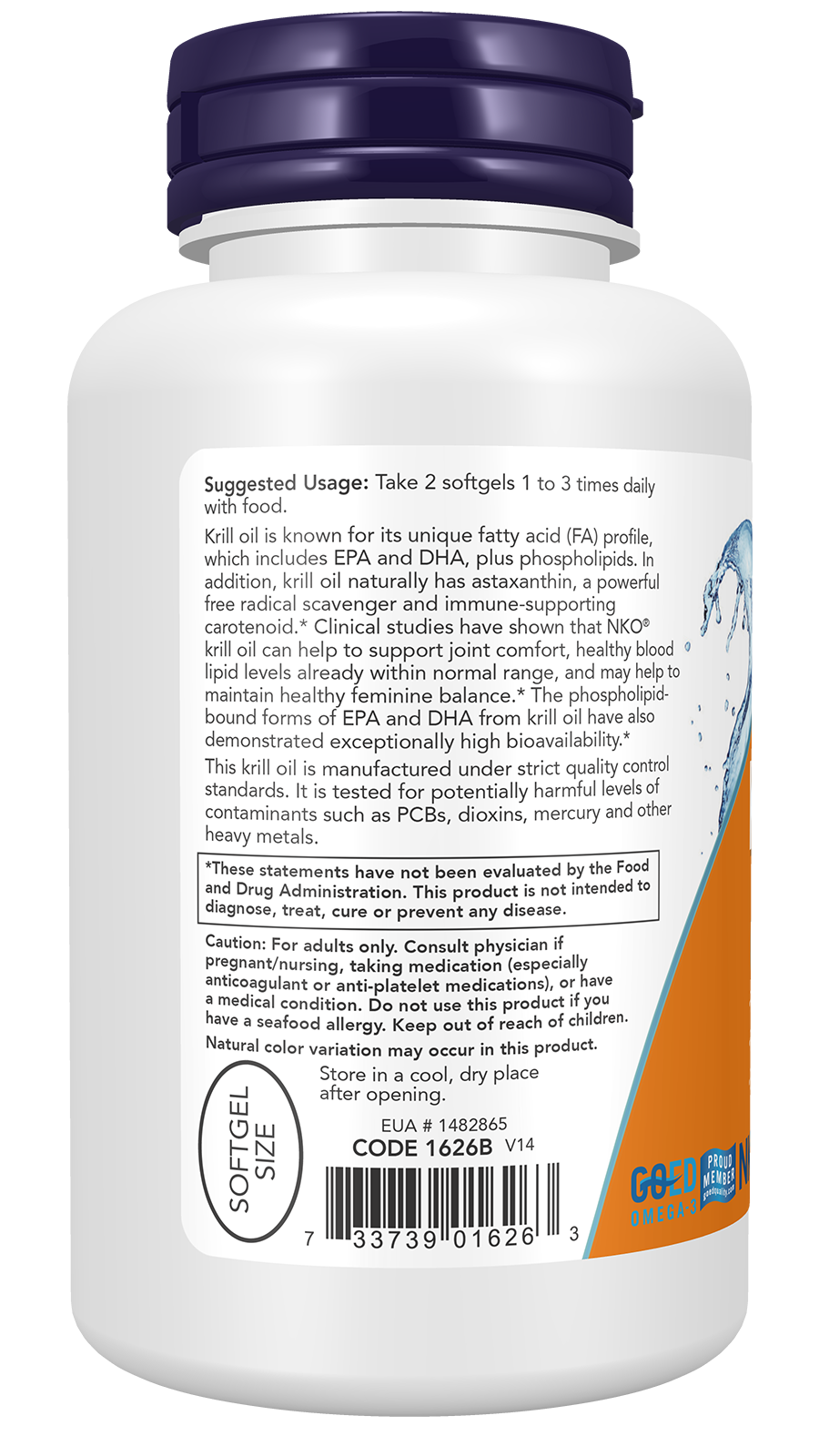 NOW Supplements, Krill Oil 500 mg, Phospholipid-Bound Omega-3, 120 Softgels