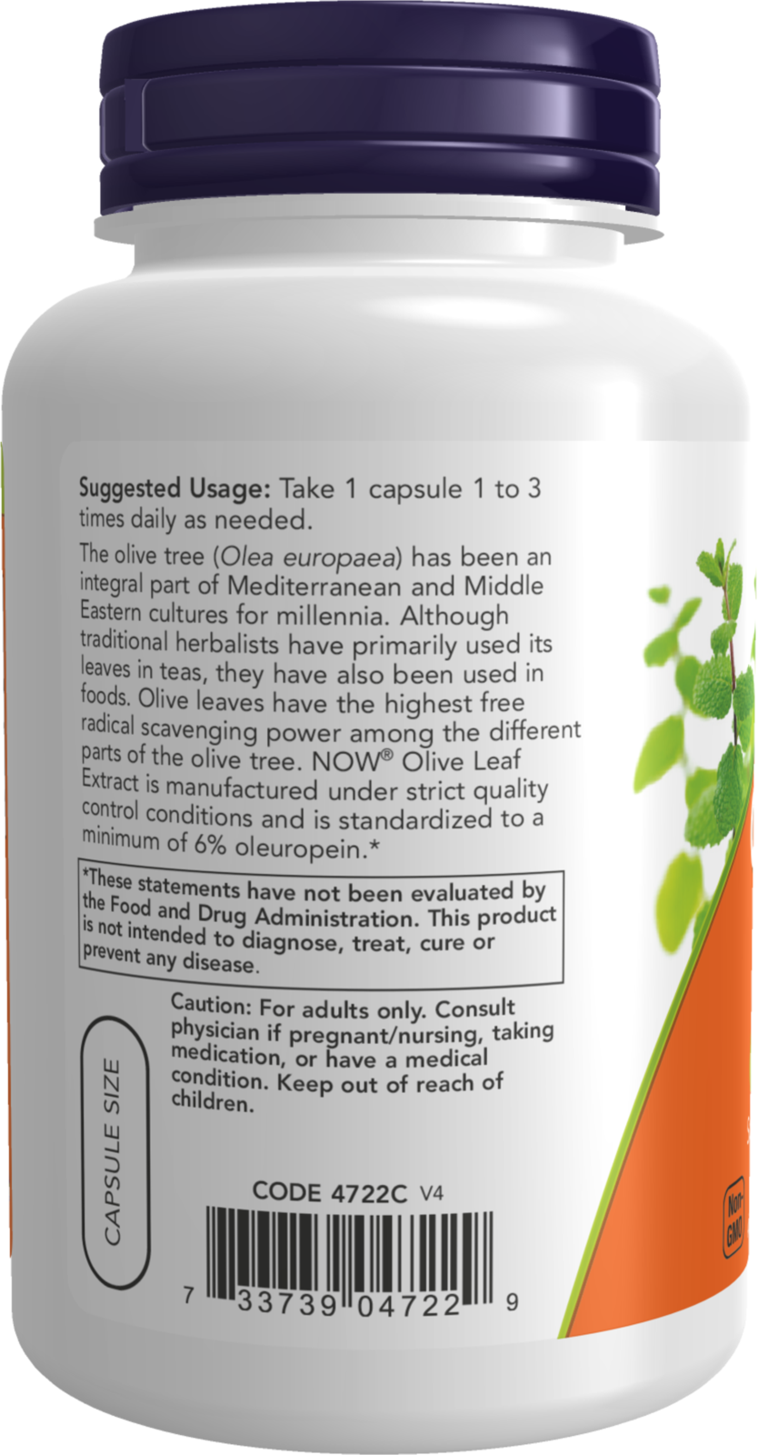 NOW Supplements, Olive Leaf Extract 500 mg, 120 Veg Caps