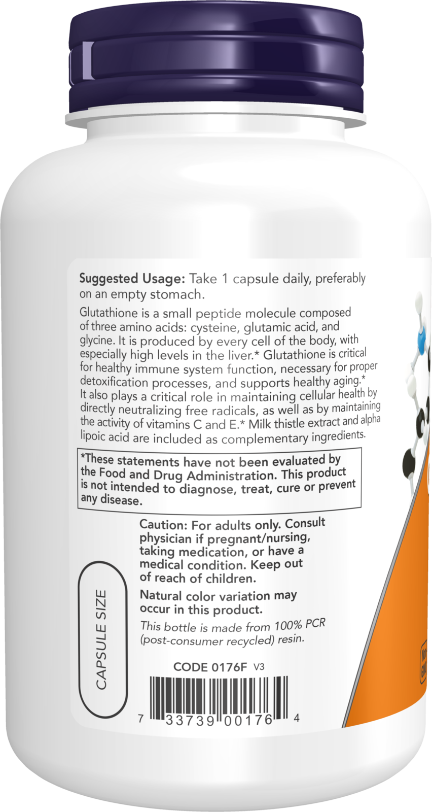 NOW Supplements, Glutathione 500 mg, Detoxification Support*, 120 Veg Caps