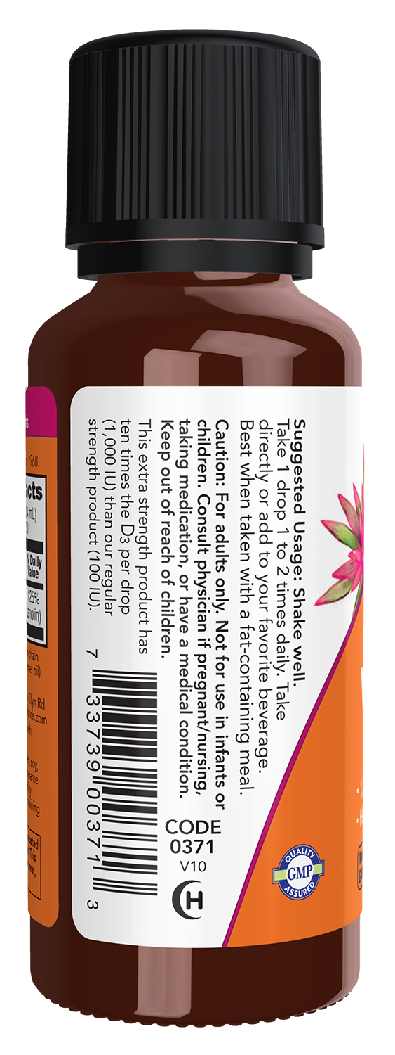 NOW Supplements, Liquid Vitamin D-3, Structural Support*, 1 oz