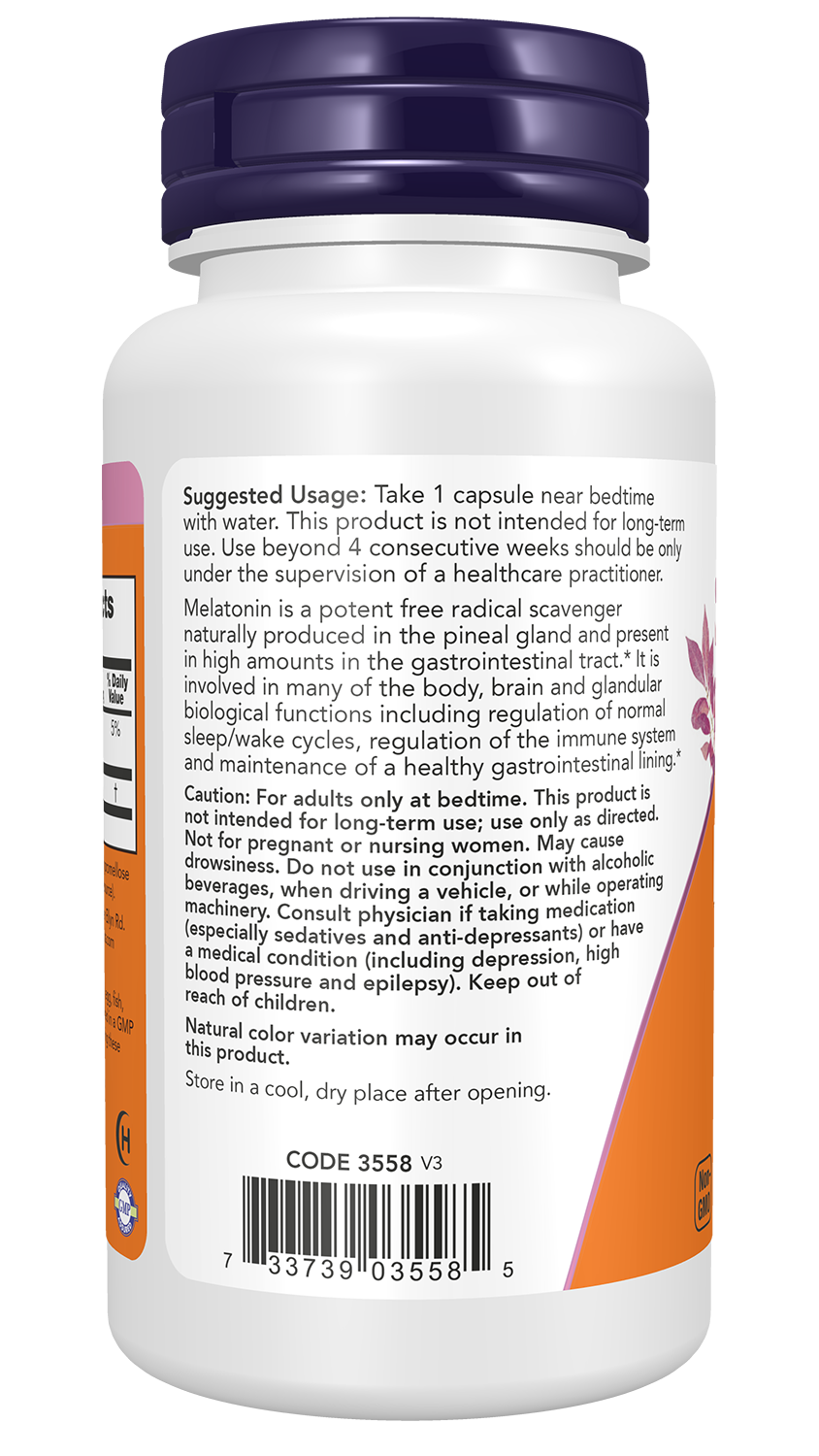 NOW Supplements, Maximum Strength Melatonin 20 mg, 90 Veg Caps