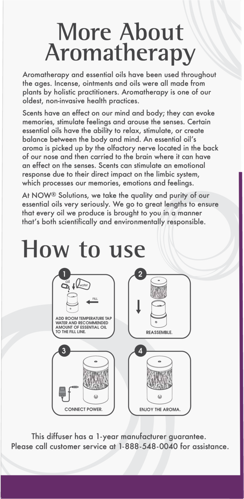 NOW Solutions, Metal Touch Ultrasonic Aromatherapy Oil Diffuser