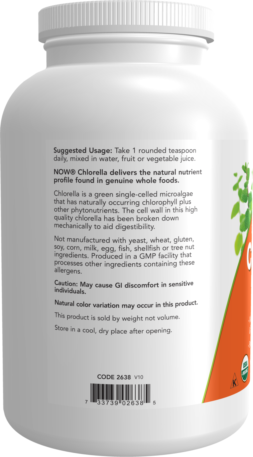 NOW Supplements, Organic Chlorella Powder, 1 lb