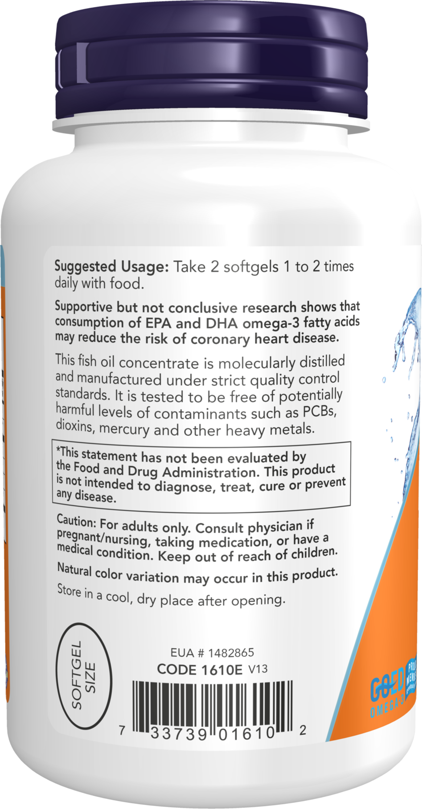 NOW Supplements, DHA-250 with 125 EPA, Molecularly Distilled, 120 Softgels