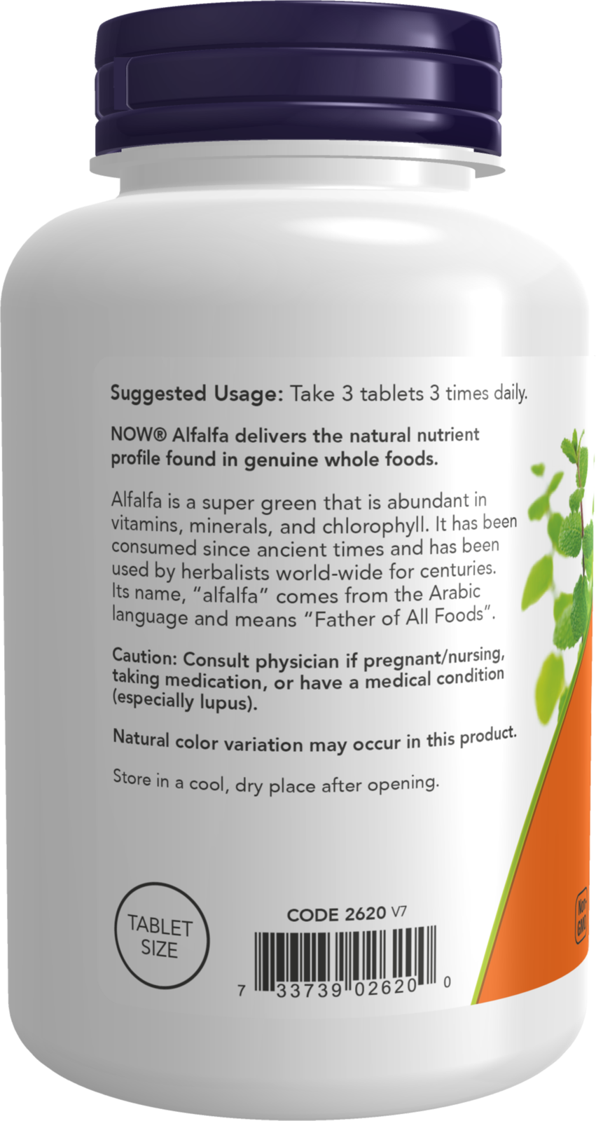 NOW Supplements, Alfalfa 650 mg, Super Green, 250 Tabs